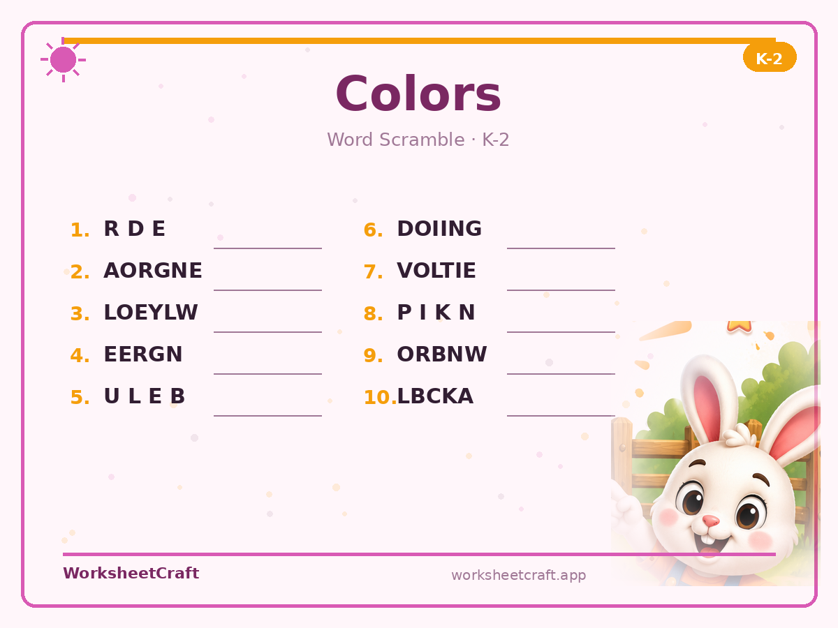 Colors worksheets