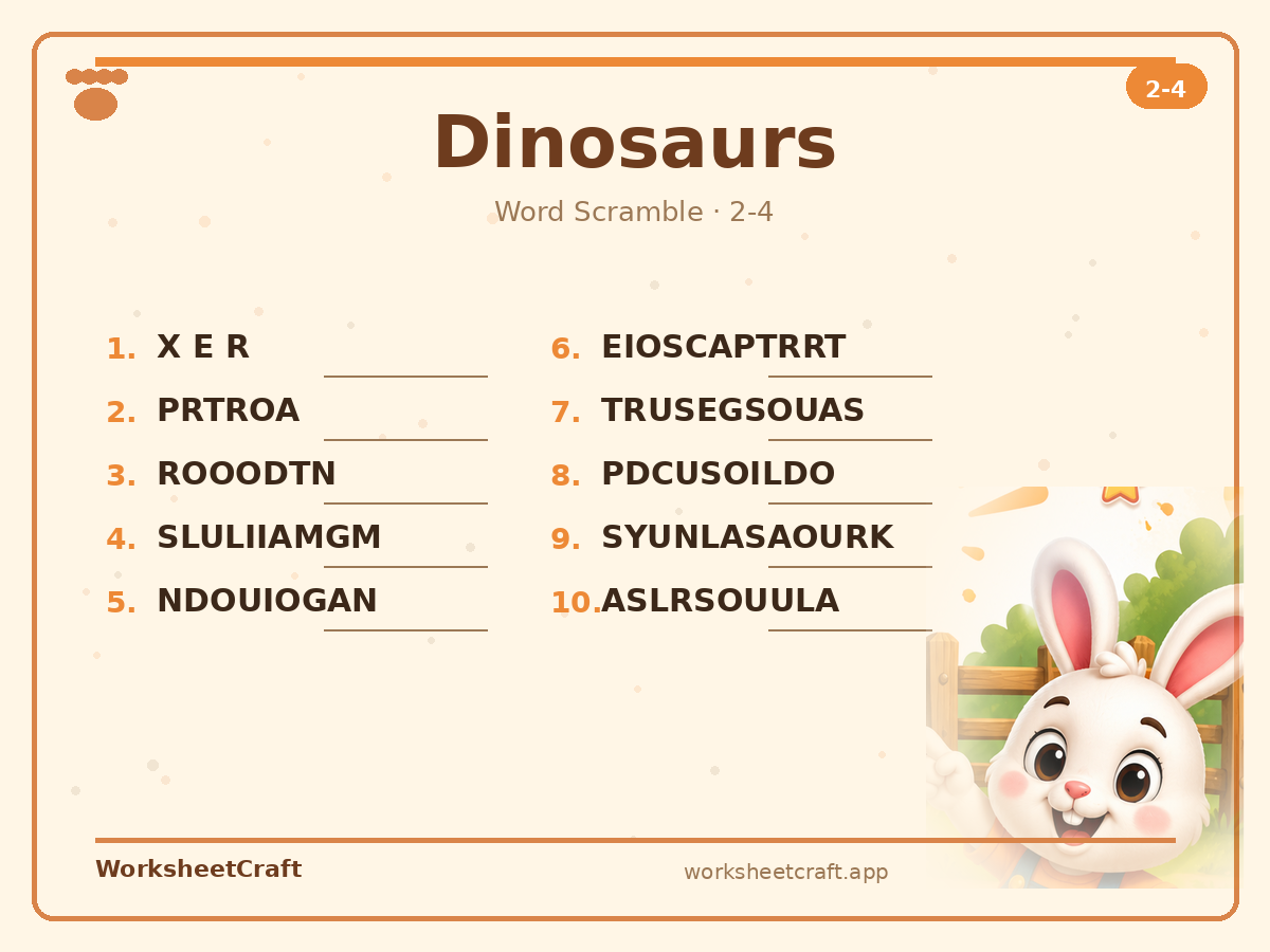Dinosaurs worksheets