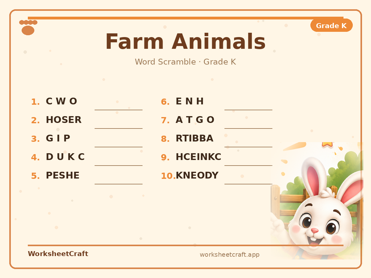 Farm Animals worksheets