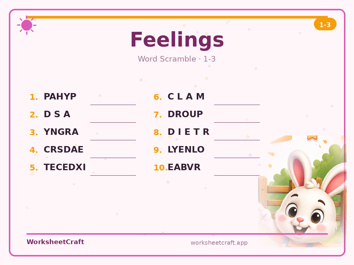 Feelings worksheets