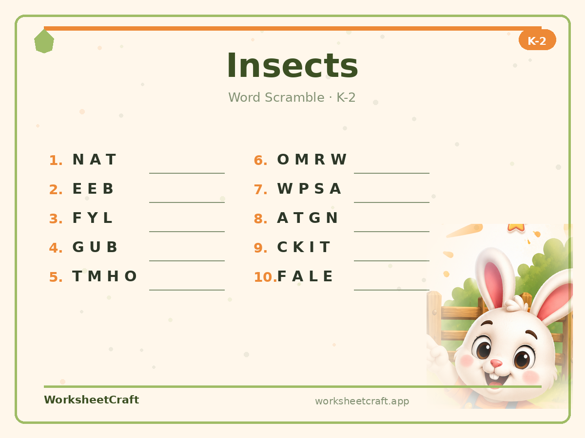 Insects worksheets