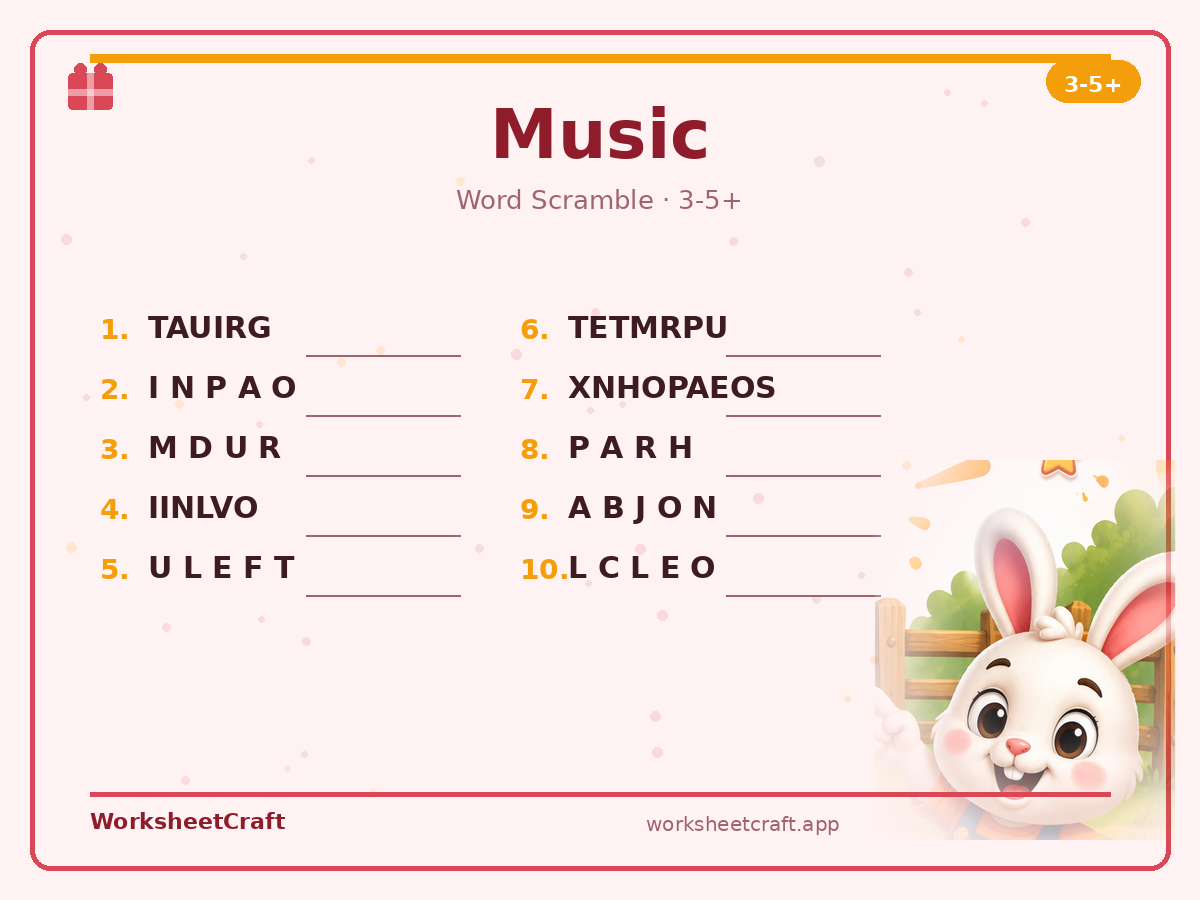 Music worksheets