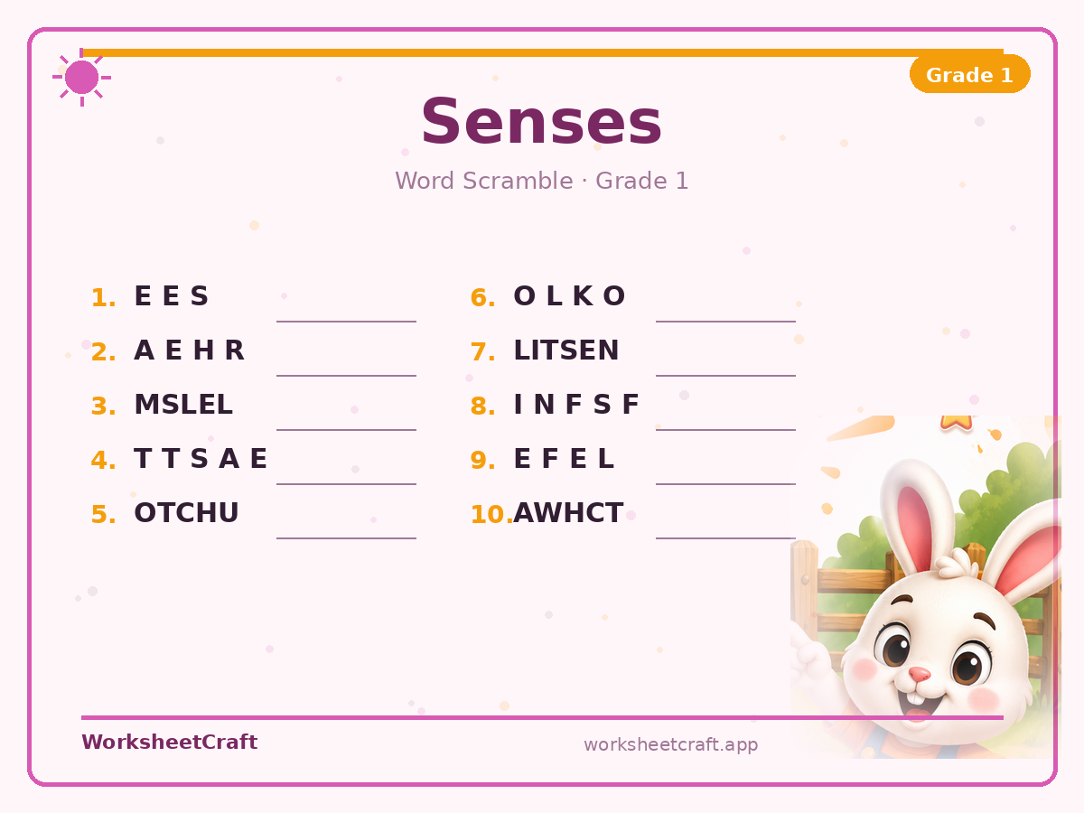 Senses worksheets