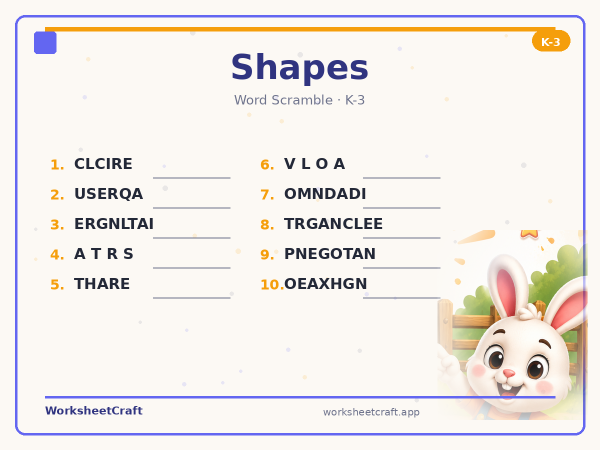 Shapes worksheets