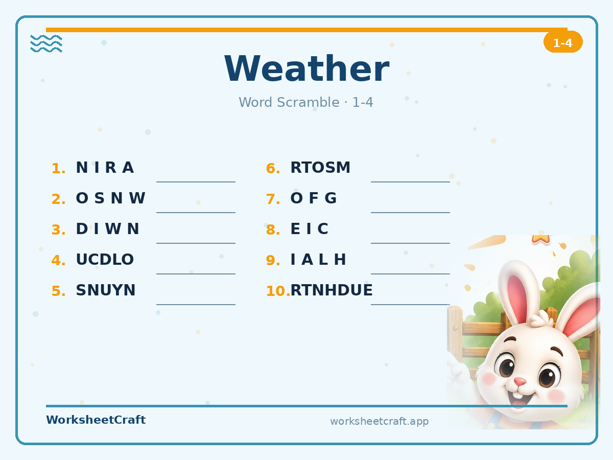 Weather worksheets